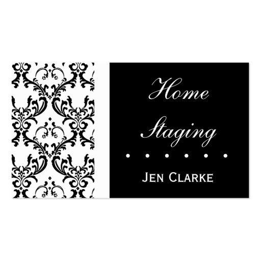Black and White Damask Business Card