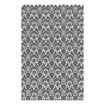 Black and White Damask Craft Paper Custom Stationery