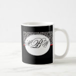 Black and white damask - customize your own monogr mugs