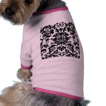 Black and White Damask Dog Tee