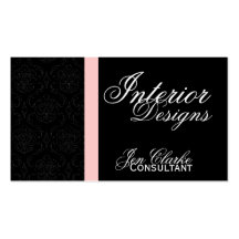 Black and White Damask Elegant Business Card