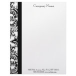 Black and White Damask Elegant  Letterhead