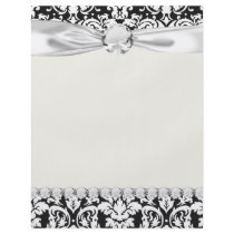 black and white damask flourish personalized flyer