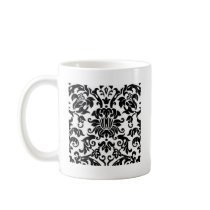 Black and White Damask Coffee Mug