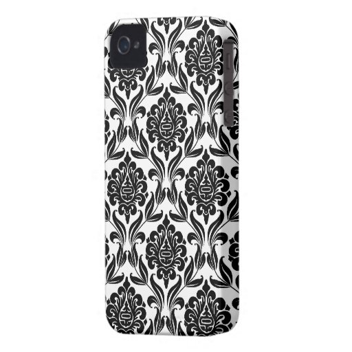 Black and White Damask Pattern Case-Mate iPhone 4 Case