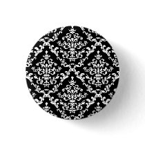 Black and White Damask Pattern Pins