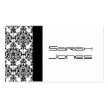 Black and White Damask Professional Business Card