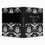 Black and White Damask Recipe Cook Book Binder