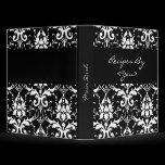 Black and White Damask Recipe Cook Book Binder binders