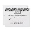 Black and White Damask Reply Cards - RSVP invitations