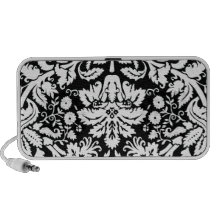 black and white damask speaker