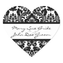 Black and White Damask Stickers for Invitations