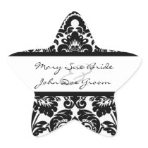 Black and White Damask Stickers for Invitations