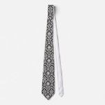 Black and White Damask Tie