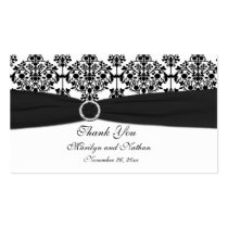 Black and White Damask Wedding Favour Tag