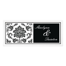 Black and White Damask Wedding Invitation