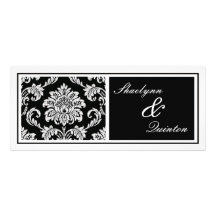 Black and White Damask Wedding Invitation