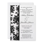 Black and White Damask wedding invite