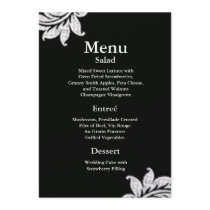 Black and White Damask Wedding Menu