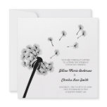 Black and White Dandelion Wedding Invitation