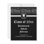 Black and White Dental School Graduation Dentistry Invitations