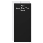 Black and White design, custom text. Customized Rack Card