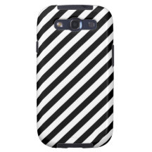 Black and White Diagonal Stripes. Samsung Galaxy S3 Cover