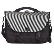 Black and White Diagonal Stripes Commuter Bag