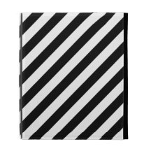 Black and White Diagonal Stripes. iPad Folio Case