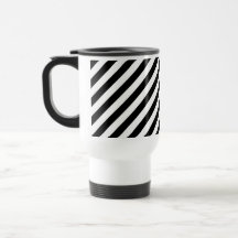 Black and White Diagonal Stripes. Mug