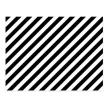 Black and White Diagonal Stripes. Postcard
