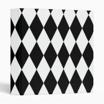 Black and White Diamond Pattern Vinyl Binder