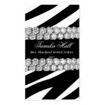 Black and White DiamondZebra Pageant Business Card