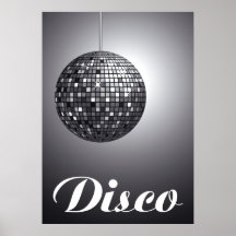 black and white disco ball print