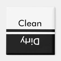 black and white dishwasher magnet