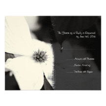 Black and White Dogwood Wedding Invitation RSVP