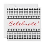 Black and White Dots Celebrate Party Invitations
