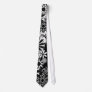 Black And White Dotted Floral Tie