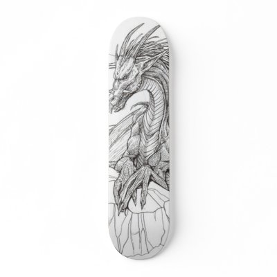 black and white dragon skateboard decks by gaskilo