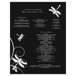 Black and White Dragonfly Wedding Program letterhead