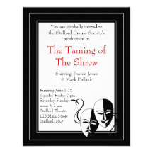 Black and White Drama and Theater Invitation