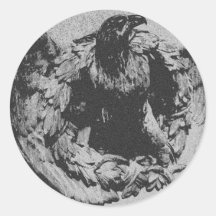 Black And White Eagle Round Stickers
