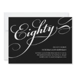 Black and White Elegant 80th Birthday Invitations