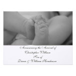 Black and White Elegant Baby Announcement
