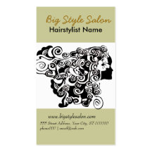 Black and White Elegant Flowing Hair Business Card Templates