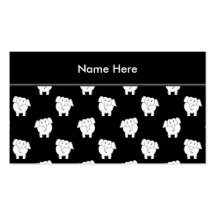 Black and White Elephant Pattern. Business Card Template