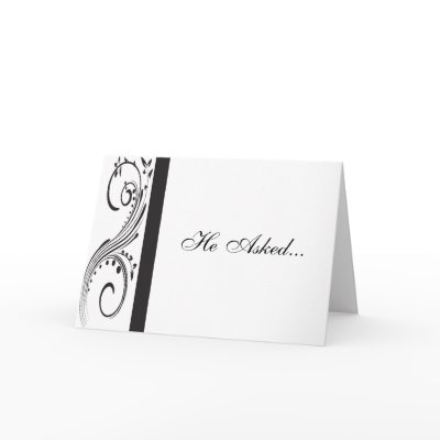 Black and White Engagement Announcement Cards by loraseverson