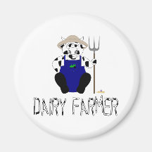Black And White Farmer Cow Black White Dairy Farme Refrigerator Magnet