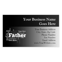 Black and White Father Word Collage Business Card Templates