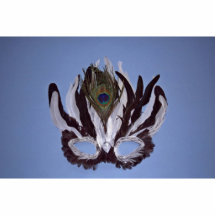 Black and white feather mask photo cutout
